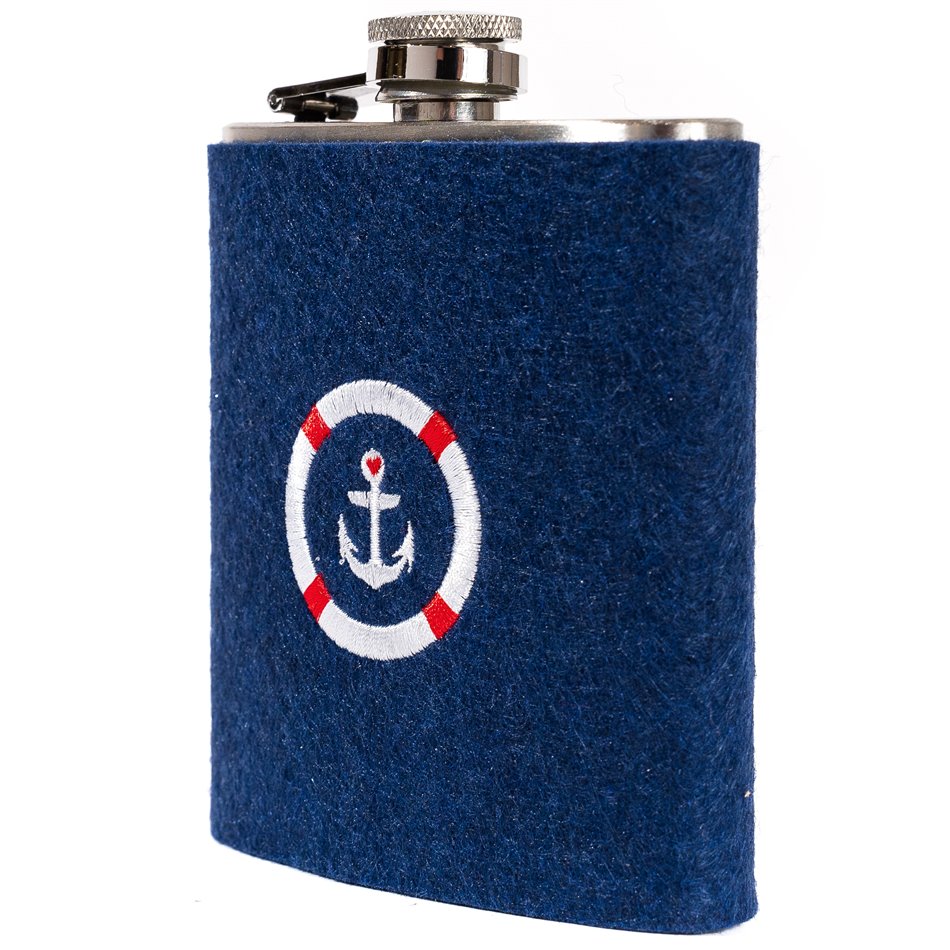 Hip flask Anchor, steel, 12.5x10x.3cm