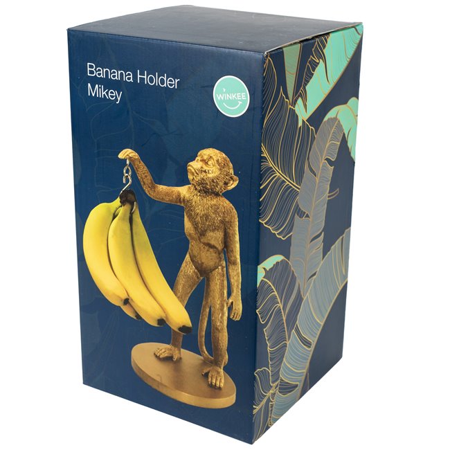 Monkey banana holder, gold, H40x20x20cm