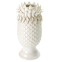 Vāze White Ananas, akmensmassa, 33.5x16x16cm