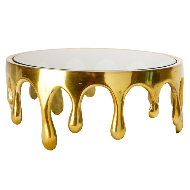 Cake stand Drip, aluminium, golden, H13 D30cm