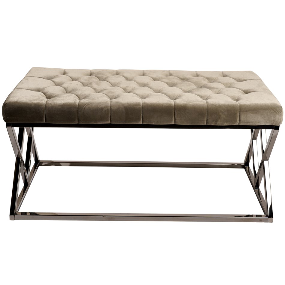 Bench Eger, taupe/black color, H46x99x45.5cm