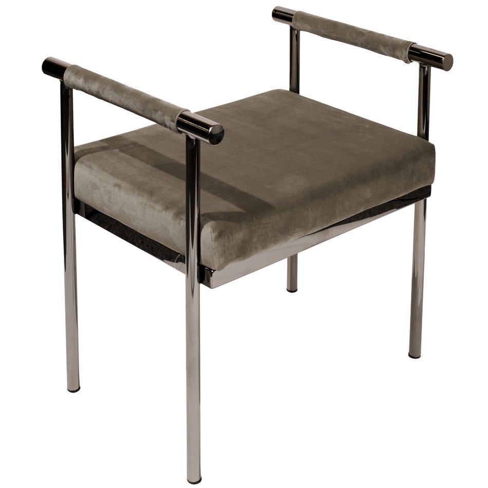 Stool Edmond, taupe/black color, H59x53x40cm