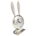 Table clock Rabbit, silver color, 10x21cm