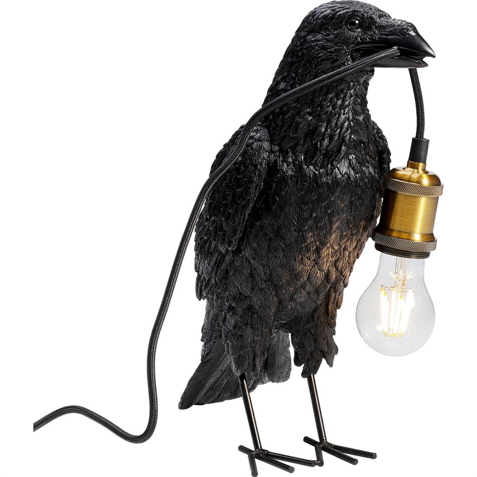 Table lamp Animal Crow, mat black, H34x31x14cm E27 40W(MAX)