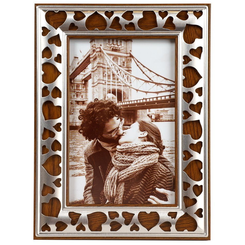 Photo frame Palazzo, silver/brown colors, 10x15cm