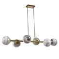 Ceiling lamp Rade 6, beige/ brass, L110x35cm, E14x6