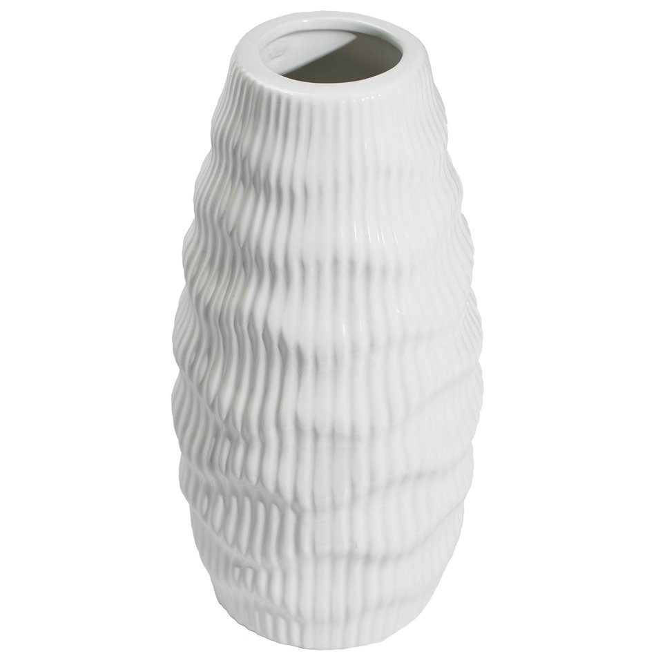 Vase Gavardo white I, (shiny glazed white), 13.5x35.6cm