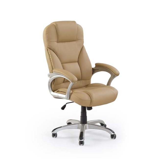 Office chair Hesmond, beige eco leather, H112-119x67x70cm