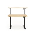 Desk Horvellen, with height adjustment function, oak/black color, MDF/steel,   H73-118x105x56cm