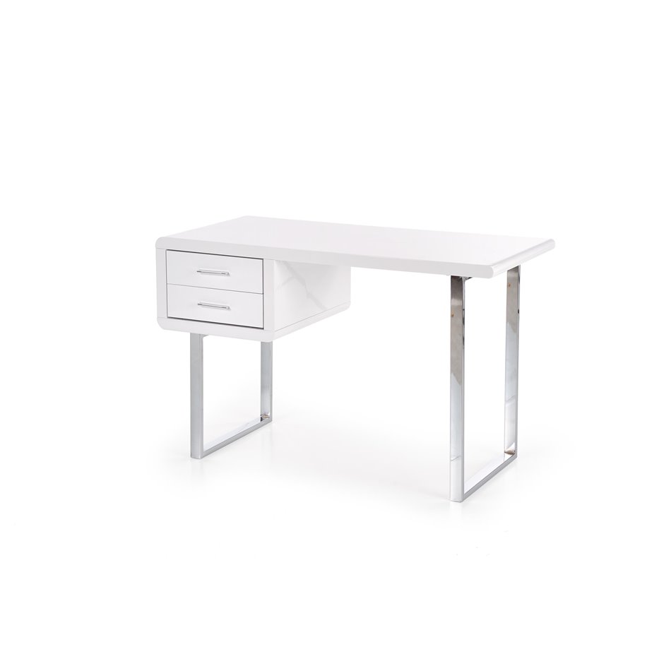 Desk Havellion, white/chrome, MDF/steel,  H76x120x55cm