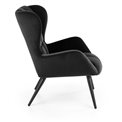 Lounge chair Harion, black, H91x75x86cm, seat H48cm