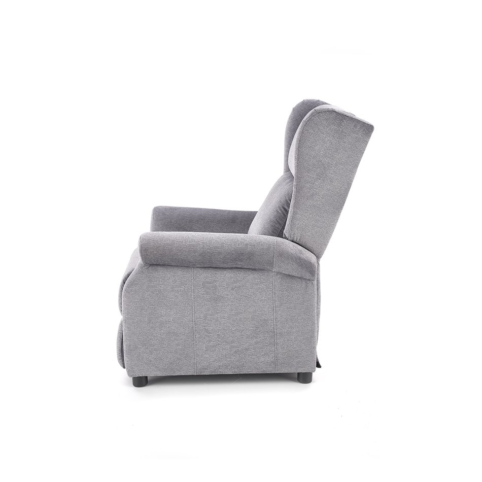 Recliner Haustin, grey, H107-83x75x92-160cm, seat H45cm