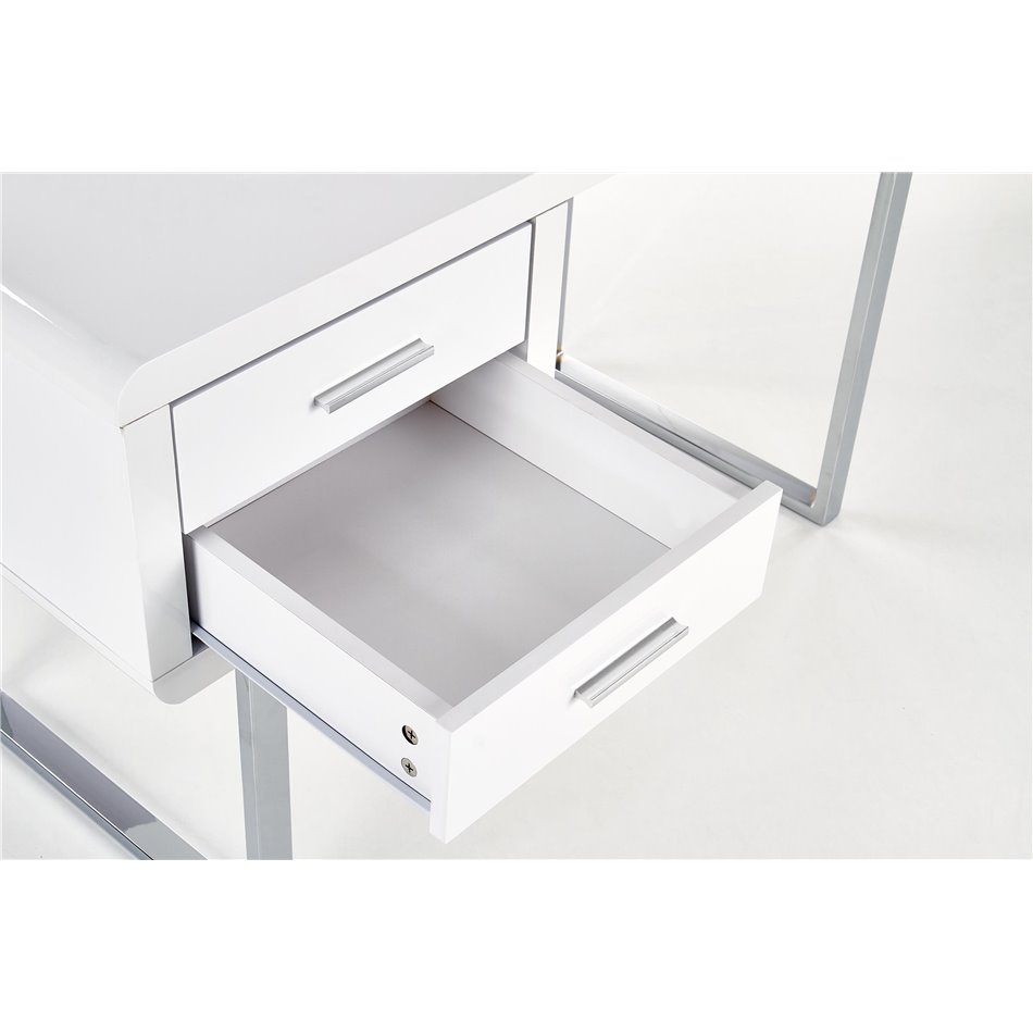 Desk Havellion, white/chrome, MDF/steel,  H76x120x55cm