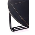 Coffee table Hantica, black marble look, MDF/Steel, D80cm, H36cm