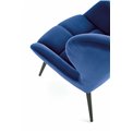 Lounge chair Harion, navy blue, H91x75x86cm, seat H48cm