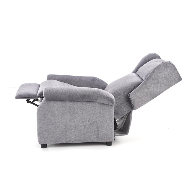 Recliner Haustin, grey, H107-83x75x92-160cm, seat H45cm