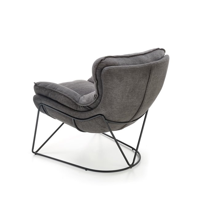 Lounge chair Holker, grey/black, H78x91x72cm, seat H44cm