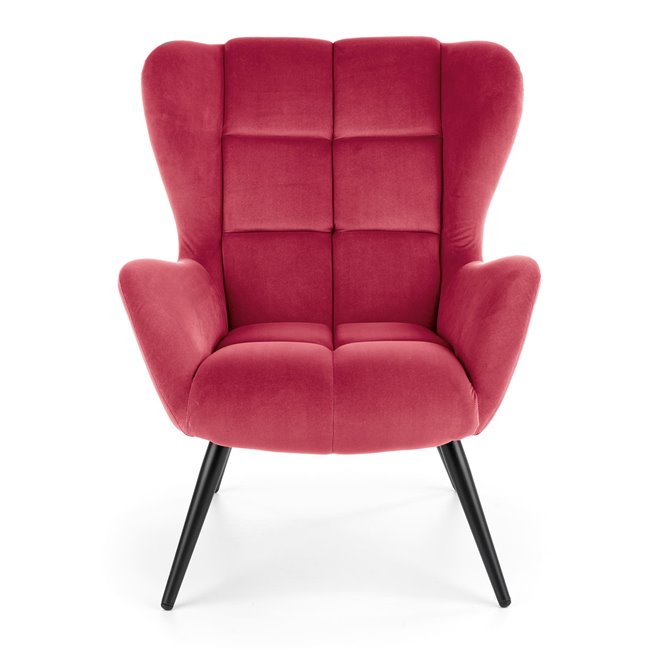 Lounge chair Harion, burgundy color, H91x75x86cm, seat H48cm