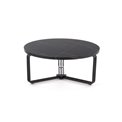 Coffee table Hantica, black marble look, MDF/Steel, D80cm, H36cm