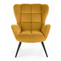 Lounge chair Harion, mustard color, H91x75x86cm, seat H48cm