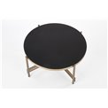 Coffee table Haismena, gold/black, glass/steel, D80cm, H41cm