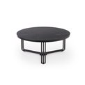 Coffee table Hantica, black marble look, MDF/Steel, D80cm, H36cm