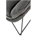 Lounge chair Holker, grey/black, H78x91x72cm, seat H44cm