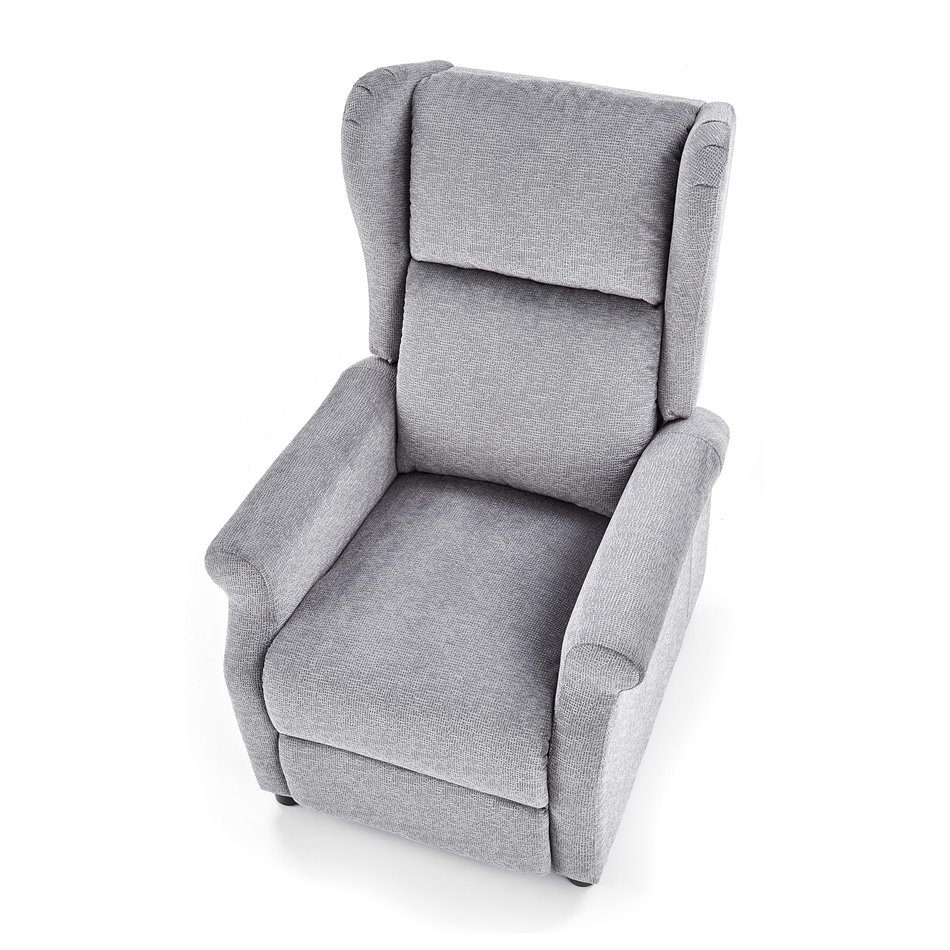 Recliner Haustin, grey, H107-83x75x92-160cm, seat H45cm