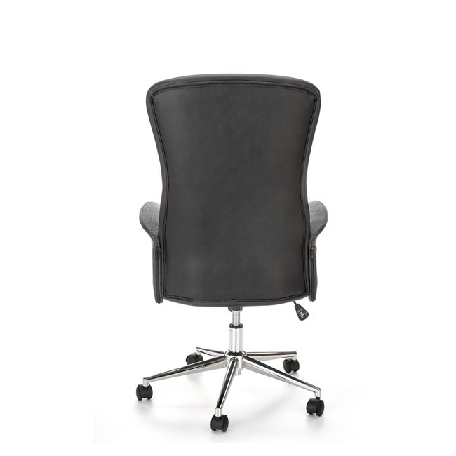 Office chair Hagento, graphite-black, polyester/eco leather, H108-118x65x75cm, seat H43-53cm