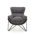 Lounge chair Holker, grey/black, H78x91x72cm, seat H44cm