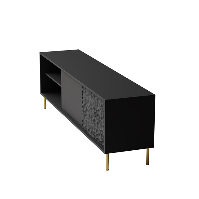 TV table Haulet, black/gold colors, H58x180x41cm