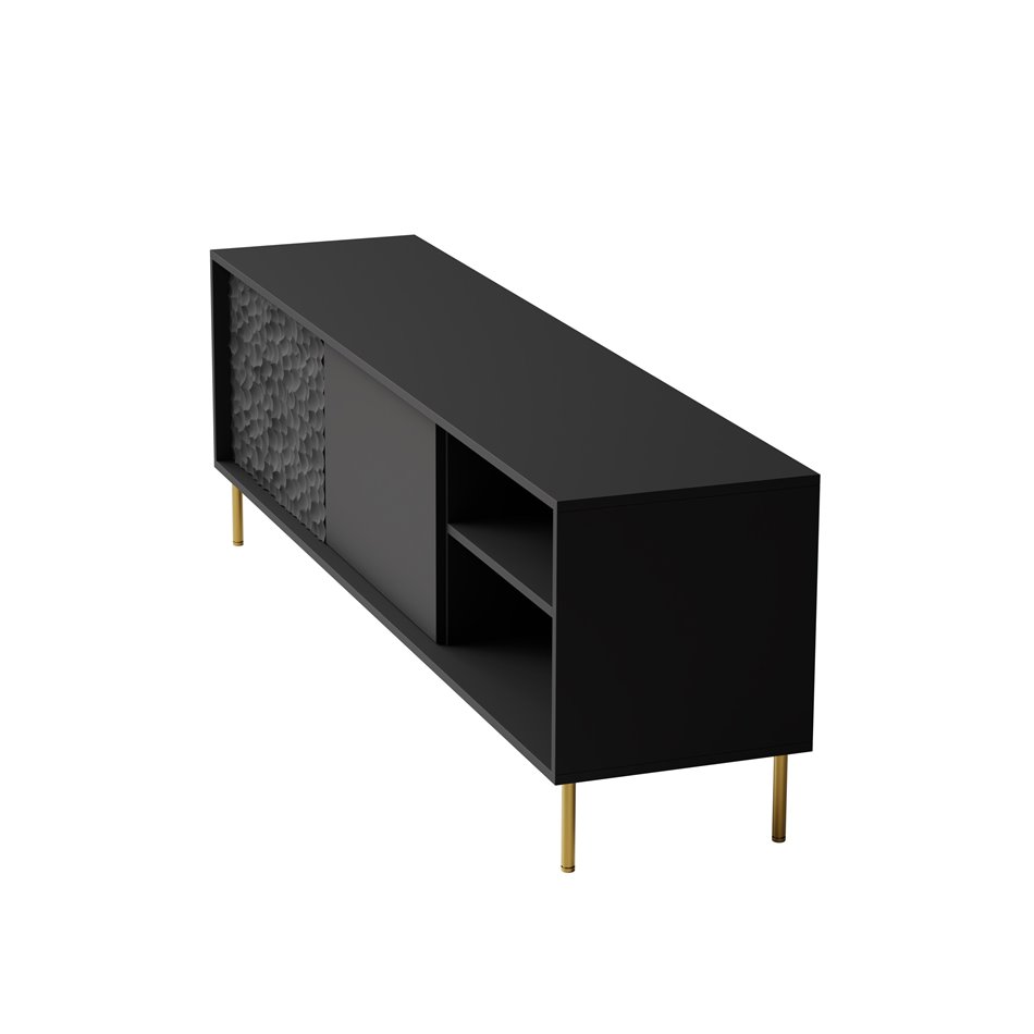 TV table Haulet, black/gold colors, H58x180x41cm