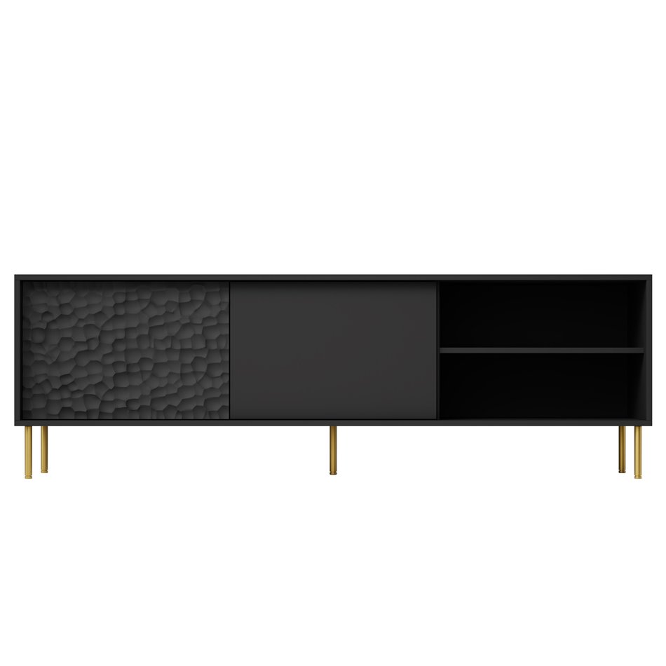 TV table Haulet, black/gold colors, H58x180x41cm