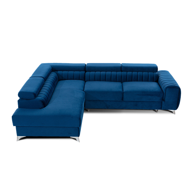 Corner sofa Elaurence L, Monolith 77, blue, H92x278x205cm