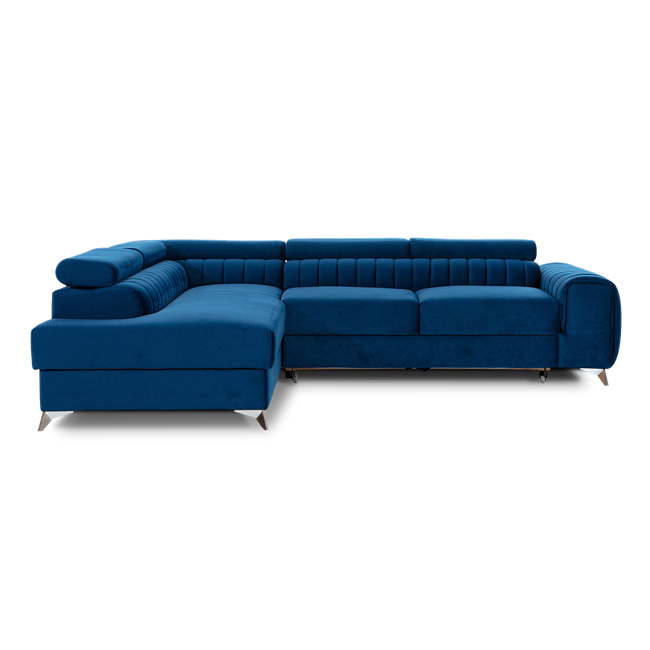 Corner sofa Elaurence L, Monolith 77, blue, H92x278x205cm