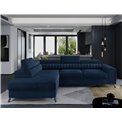 Corner sofa Elaurence L, Monolith 77, blue, H92x278x205cm