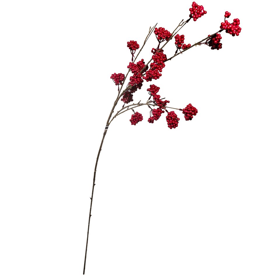 Decorative plant Red berry spray, красный, H118cm