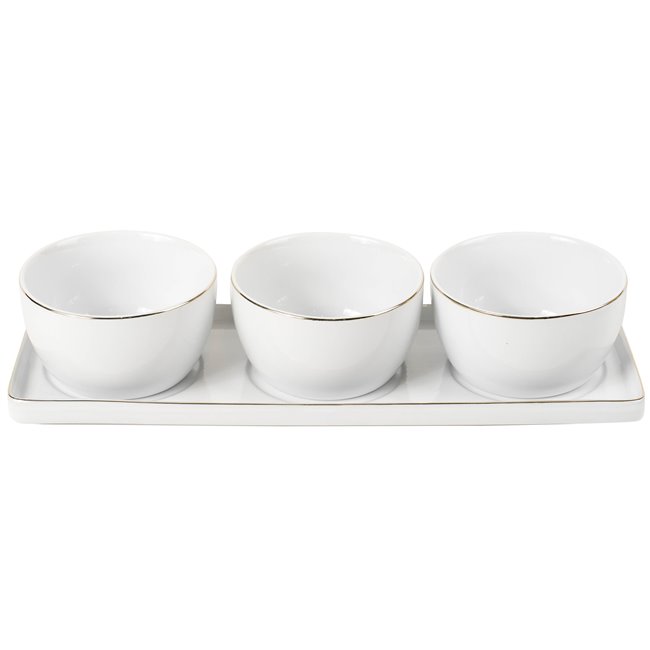 Appetizer set 3, H7x31x10.5cm, bowl H5.6xD9.5cm