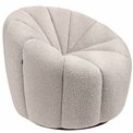 Swivel armchair Jadviga, light grey color, H75xD90cm, seat height 43cm