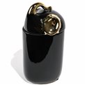 Decorative jar box Gabbo, black/gold,10x10x20cm