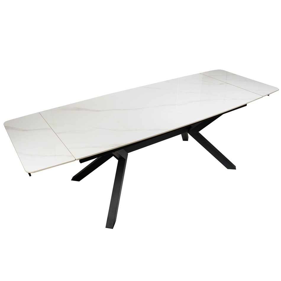 Dining table ext. Lagfors, white/ceramic,180-240x90xH76cm