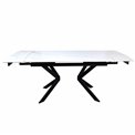 Dining table ext. Laikko WH, stone top, 140-200x80xH77cm