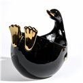 Decorative bowl Swan, black/gold color,19.5x14x17cm