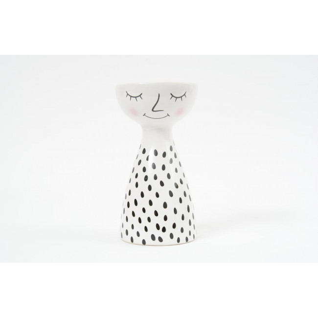 Candle holder Woman, white/black colour, 8x15x8cm