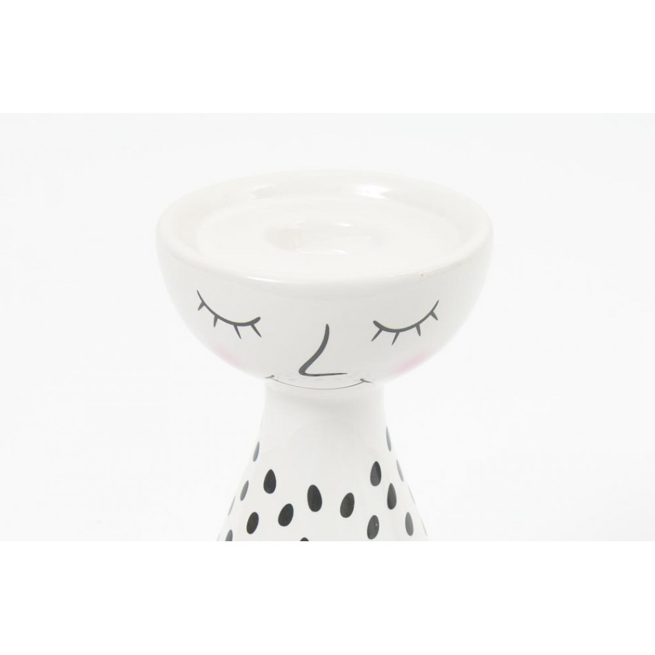 Candle holder Woman, white/black colour, 8x15x8cm