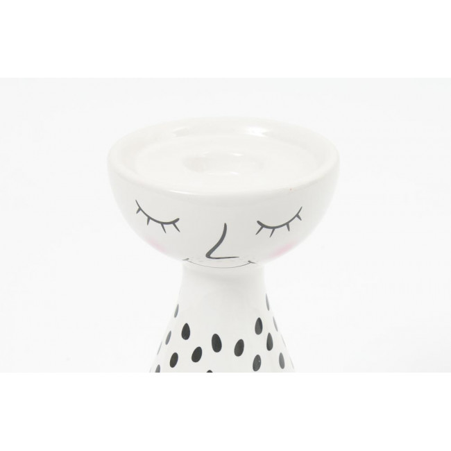 Candle holder Woman, white/black colour, 8x15x8cm